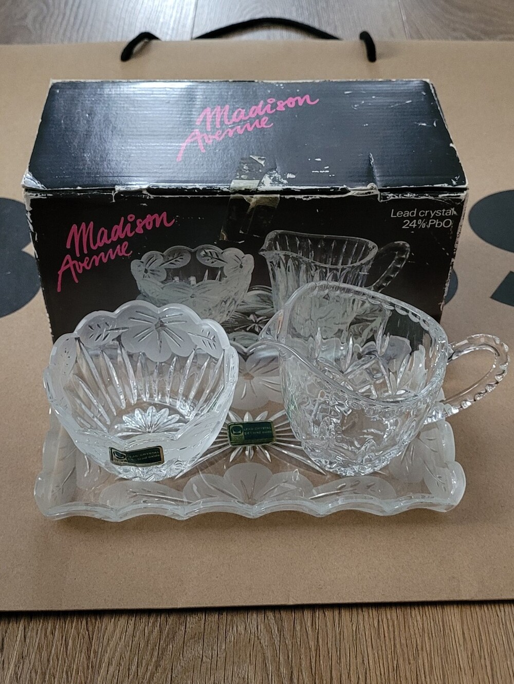 Madison Avenue Vintage Clear Lead Crystal Serveware Set - 24% PbO
